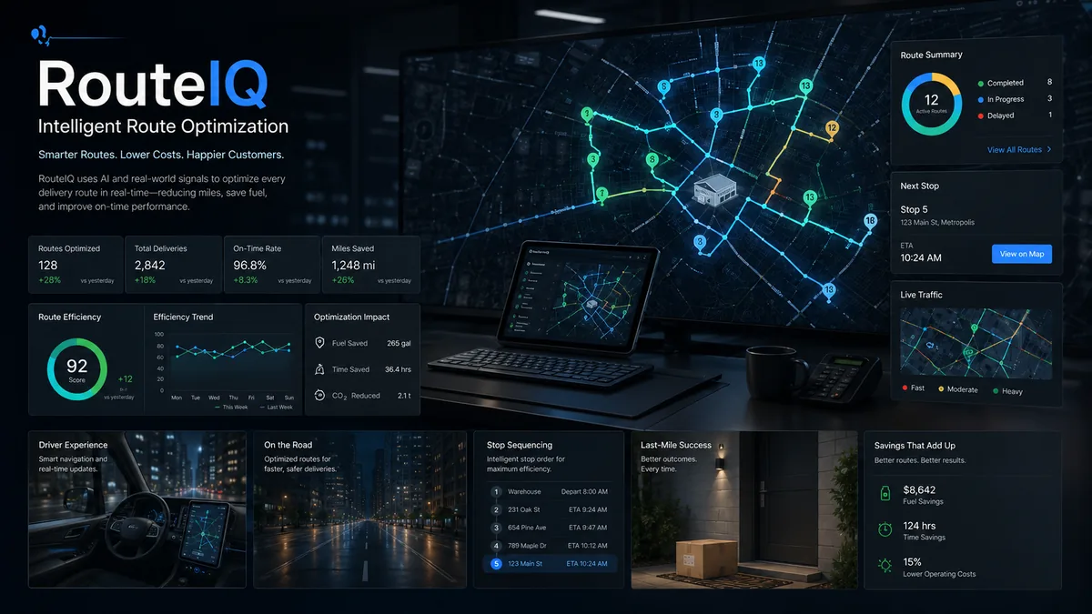 RouteIQ intelligent route optimization dashboard